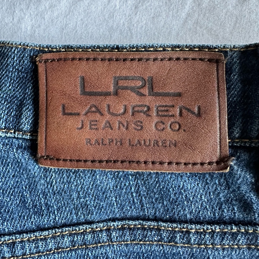 👖 Ralph Lauren LRL Classic Bootcut Jeans Size 14 Stretch Dark Wash - Picture 3 of 9